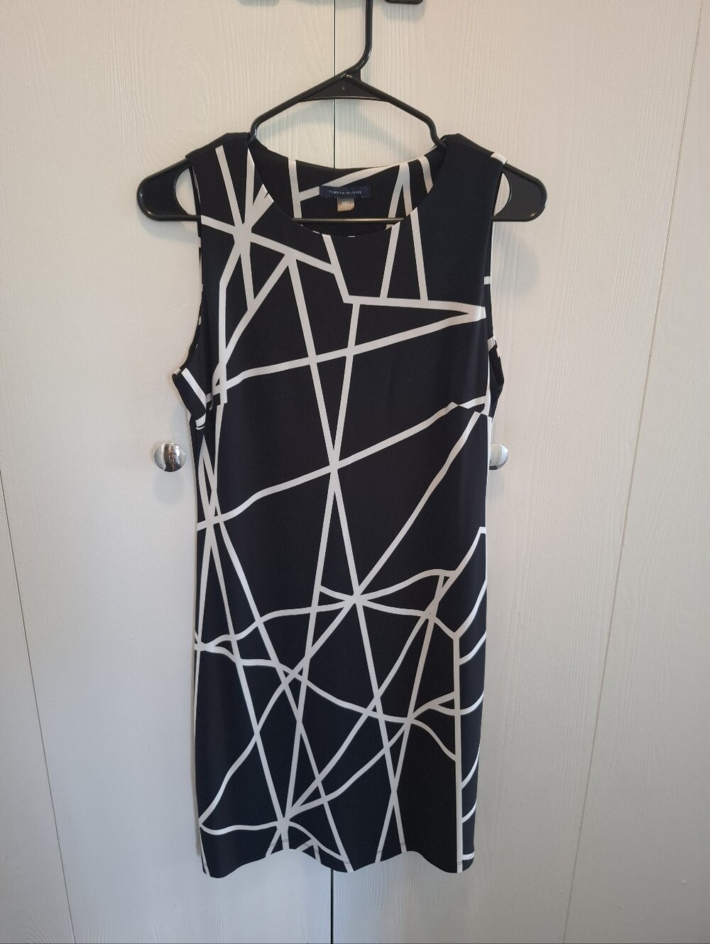 Tommy Hilfiger Black & White Geometric Midi Dress